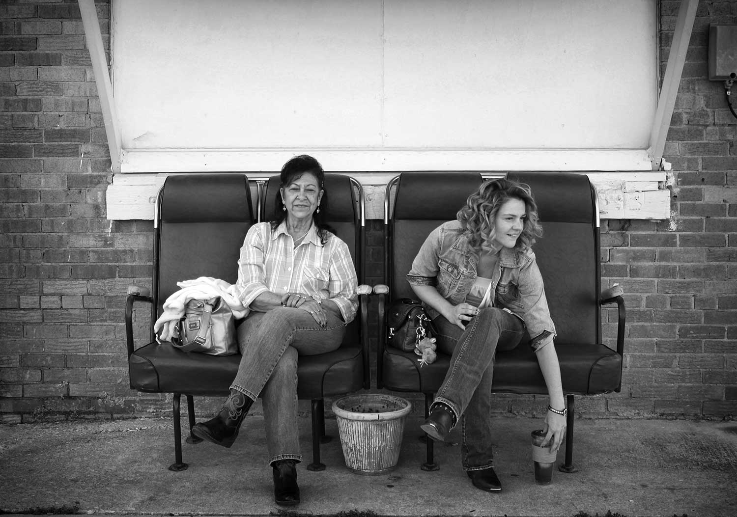 MJ Reed and Brittany Pruit wait outside Country Tyme for a band performance. photo by Hannah Cather - 2013